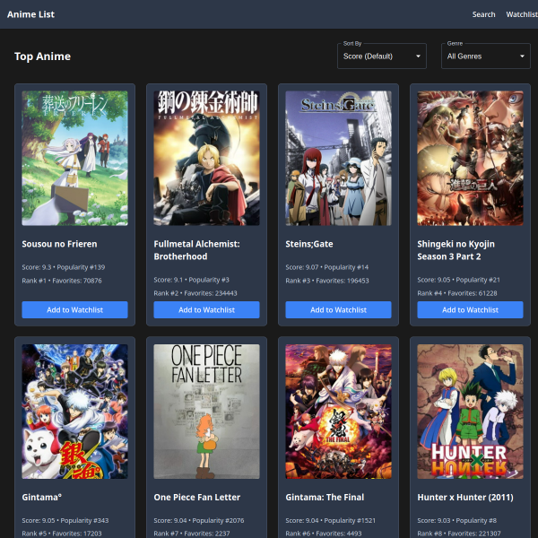 AnimeList screenshot